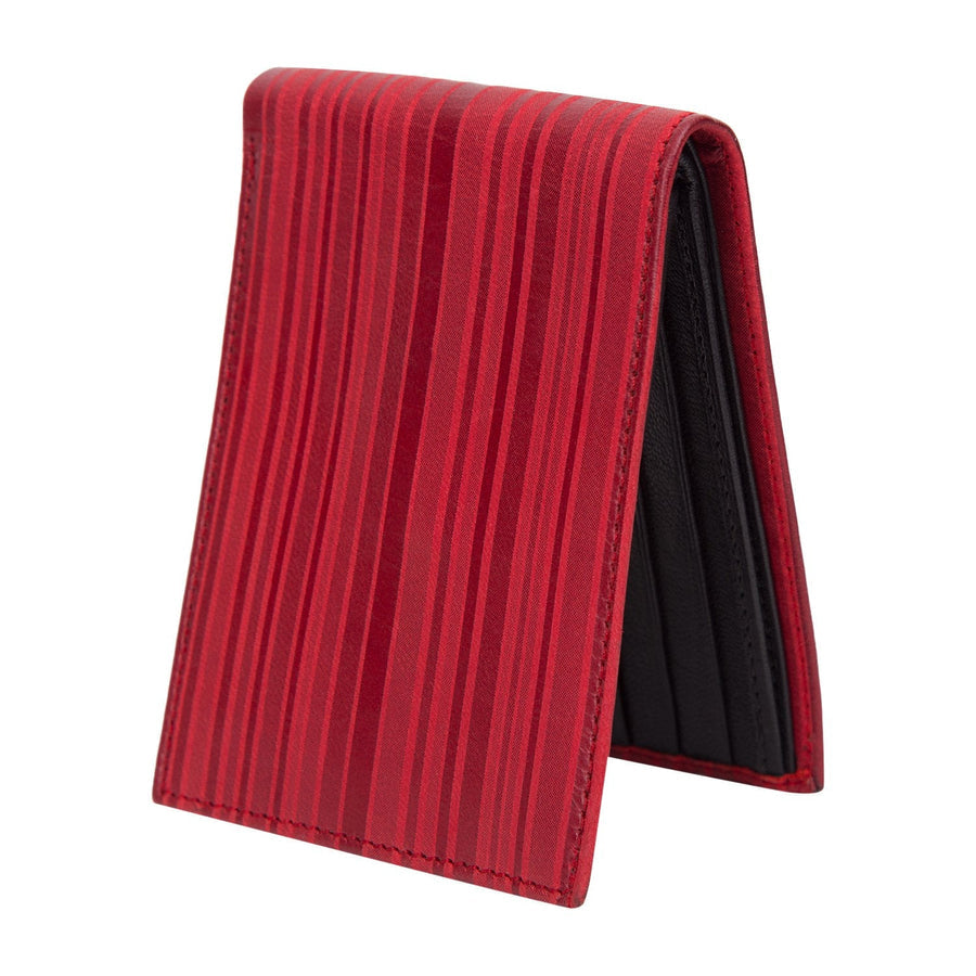 Red Colour Bi-Fold Italian Leather Slim Wallet ( 8 Card Slot + 2 Hidden Compartment