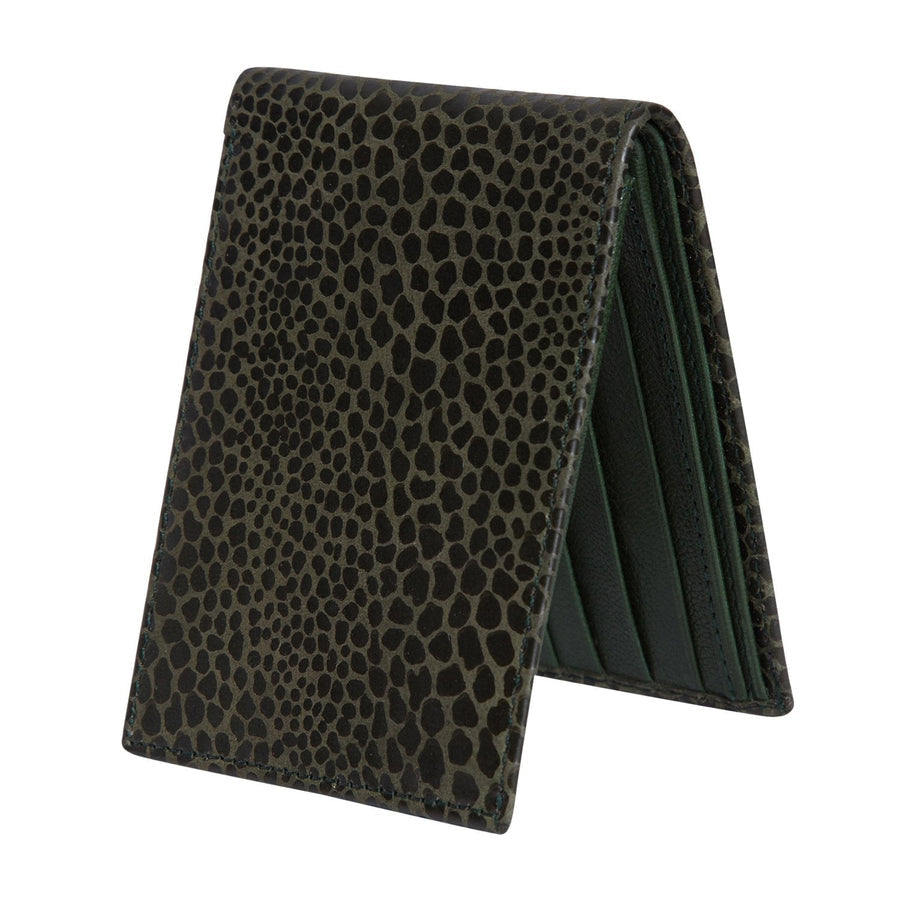 Olive Colour Bi-Fold Italian Leather Slim Wallet ( 8 Card Slot + 2 Hidden Compartment )