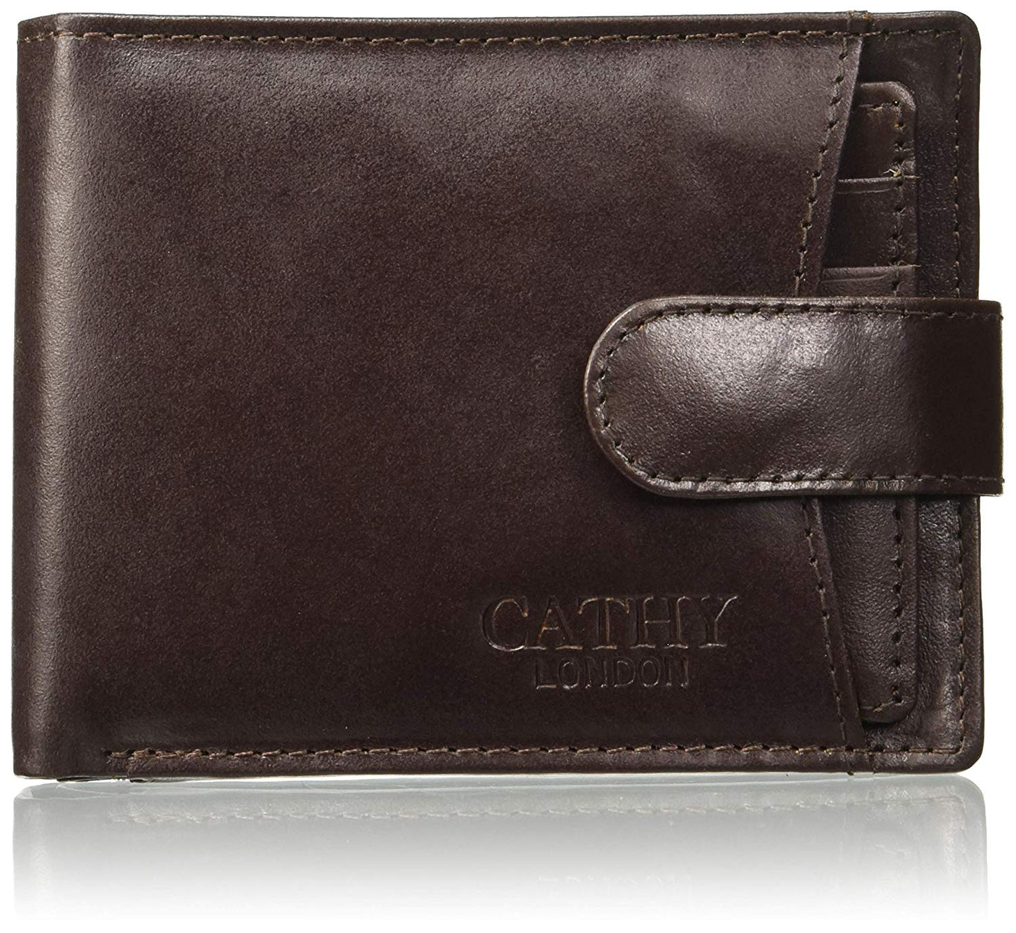 Brown Colour Bi-Fold Italian Leather Slim Wallet ( 10 Card Slot + 2 Hidden Compartment + Cash Compartment )