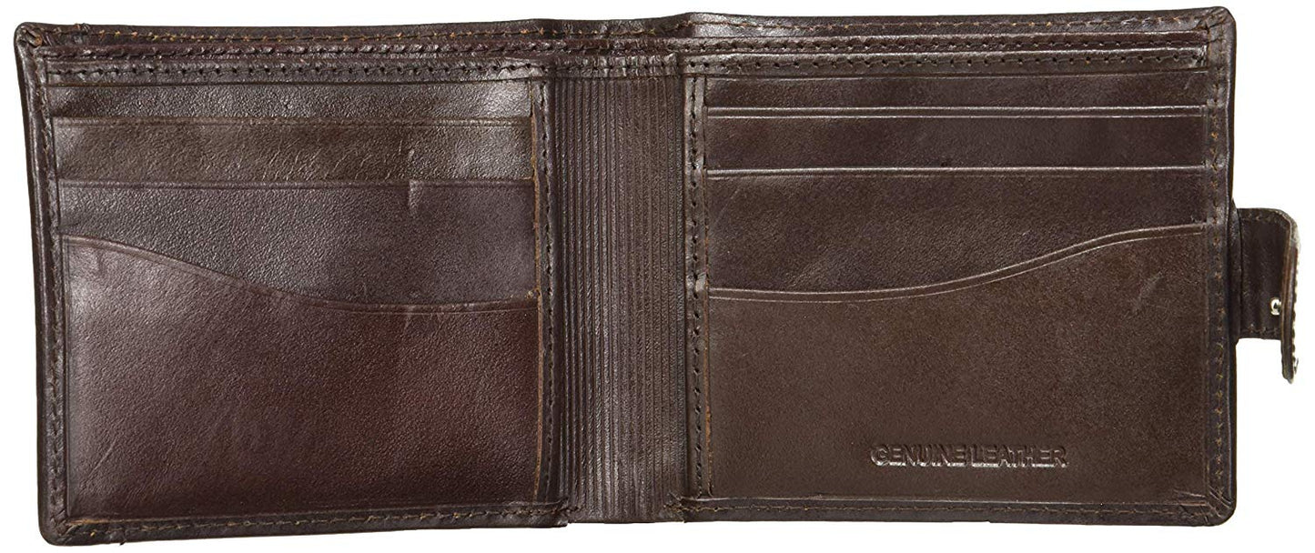 Brown Colour Bi-Fold Italian Leather Slim Wallet ( 10 Card Slot + 2 Hidden Compartment + Cash Compartment )
