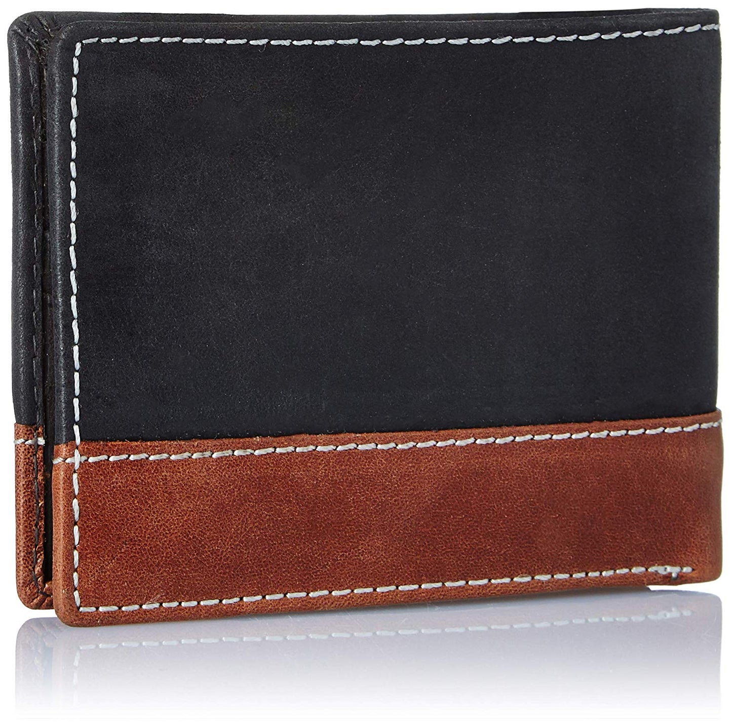 Black Colour Bi-Fold Italian Leather Slim Wallet ( 3 Card Slot + 2 Hidden Compartment +Coin Pocket + Cash Compartment )