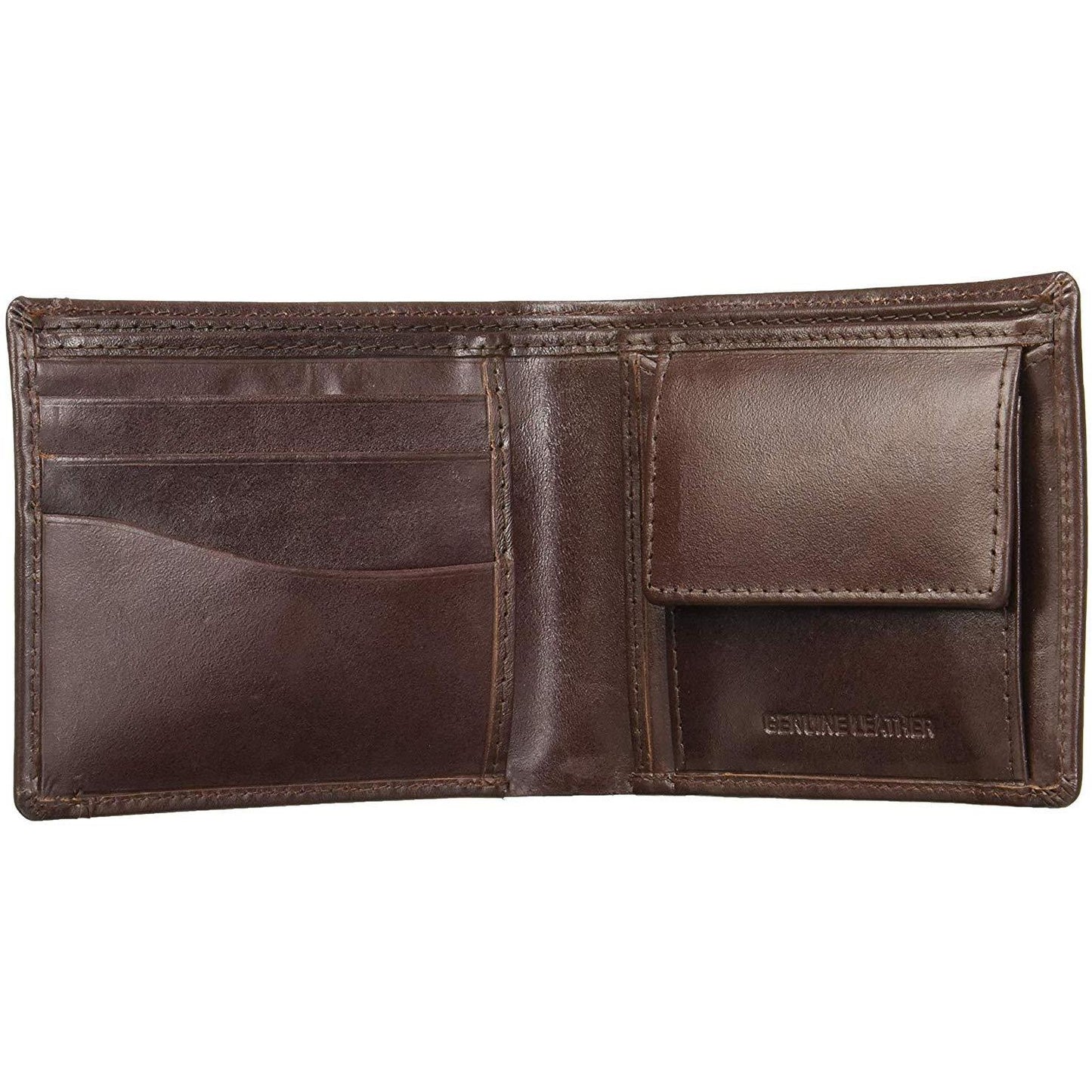 Brown Colour Bi-Fold Italian Leather Slim Wallet ( 5 Card Slot + 2 Hidden Compartment +Coin Pocket + Cash Compartment )