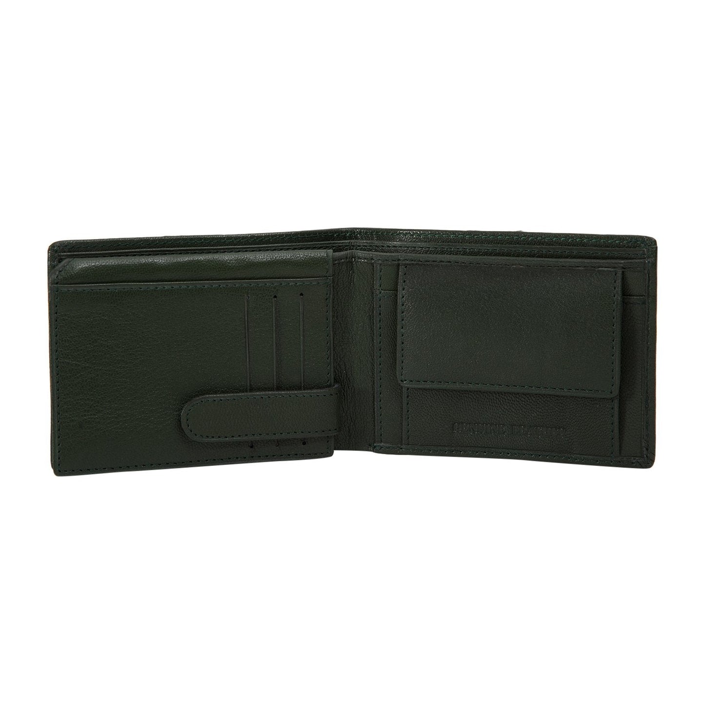 Olive Colour Bi-Fold Italian Leather Slim Wallet (7 Card Slot + 2 Hidden Compartment + 1 ID Slot + Coin Pocket + Cash Compartment)