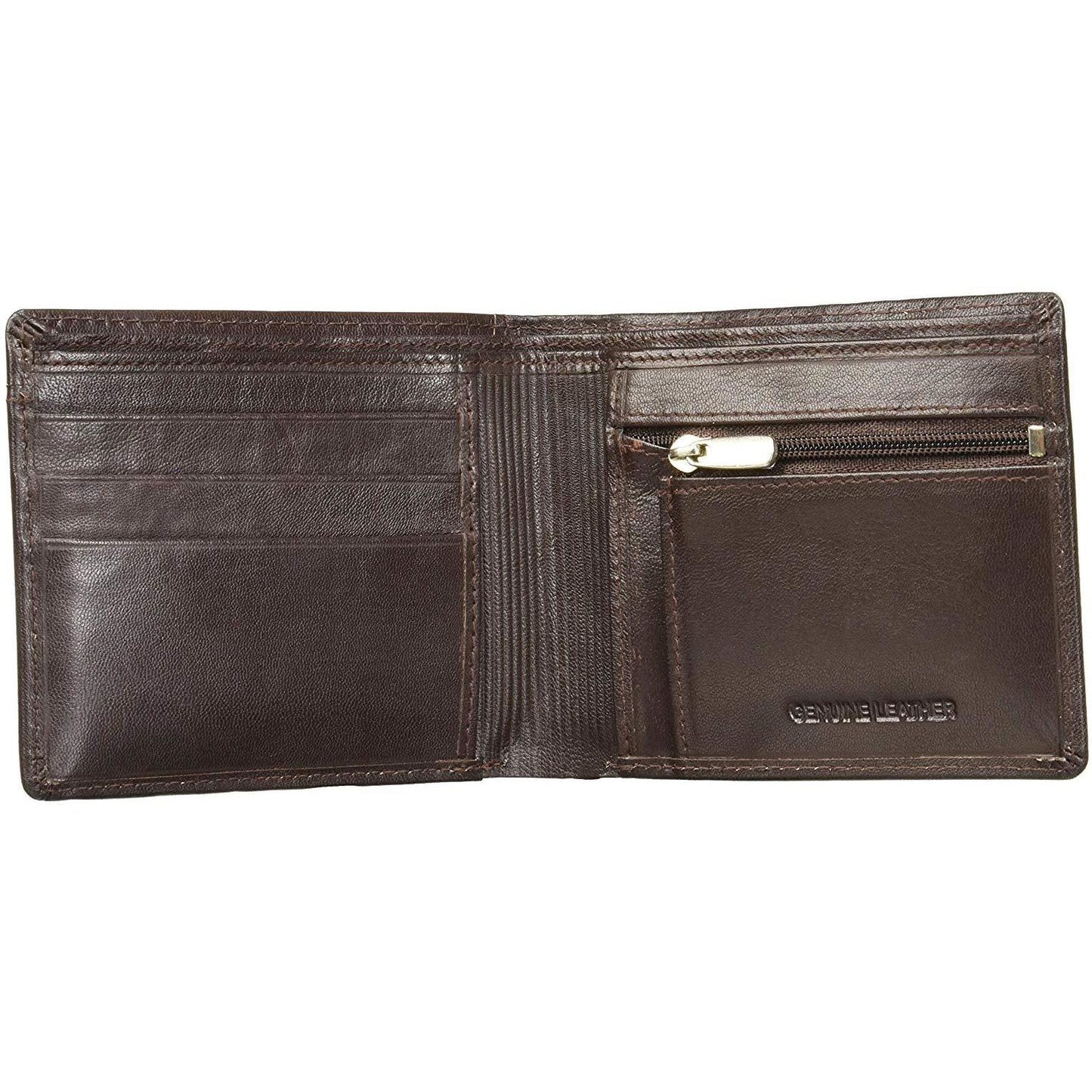 Brown Colour Bi-Fold Italian Leather Slim Wallet ( 5 Card Slot + 2 Hidden Compartment +Coin Pocket + Cash Compartment )