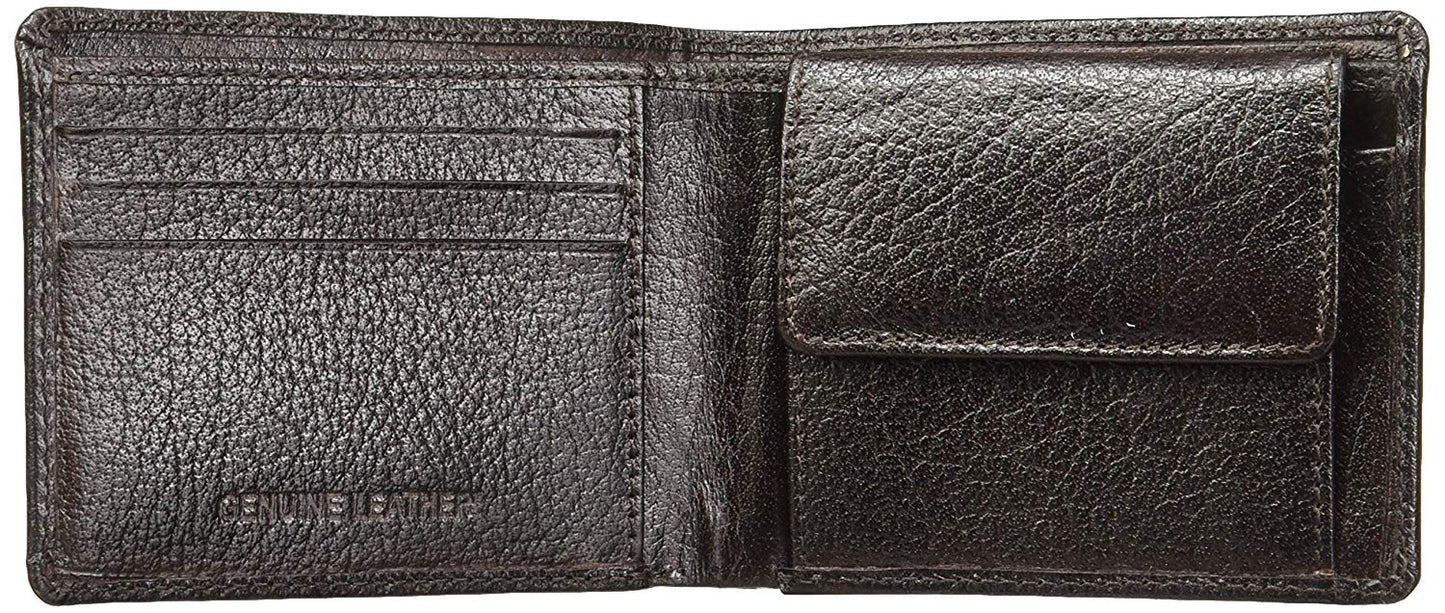 Black Colour Bi-Fold Italian Leather Slim Wallet ( 3 Card Slot + 2 Hidden Compartment + Coin Pocket + Cash Compartment)