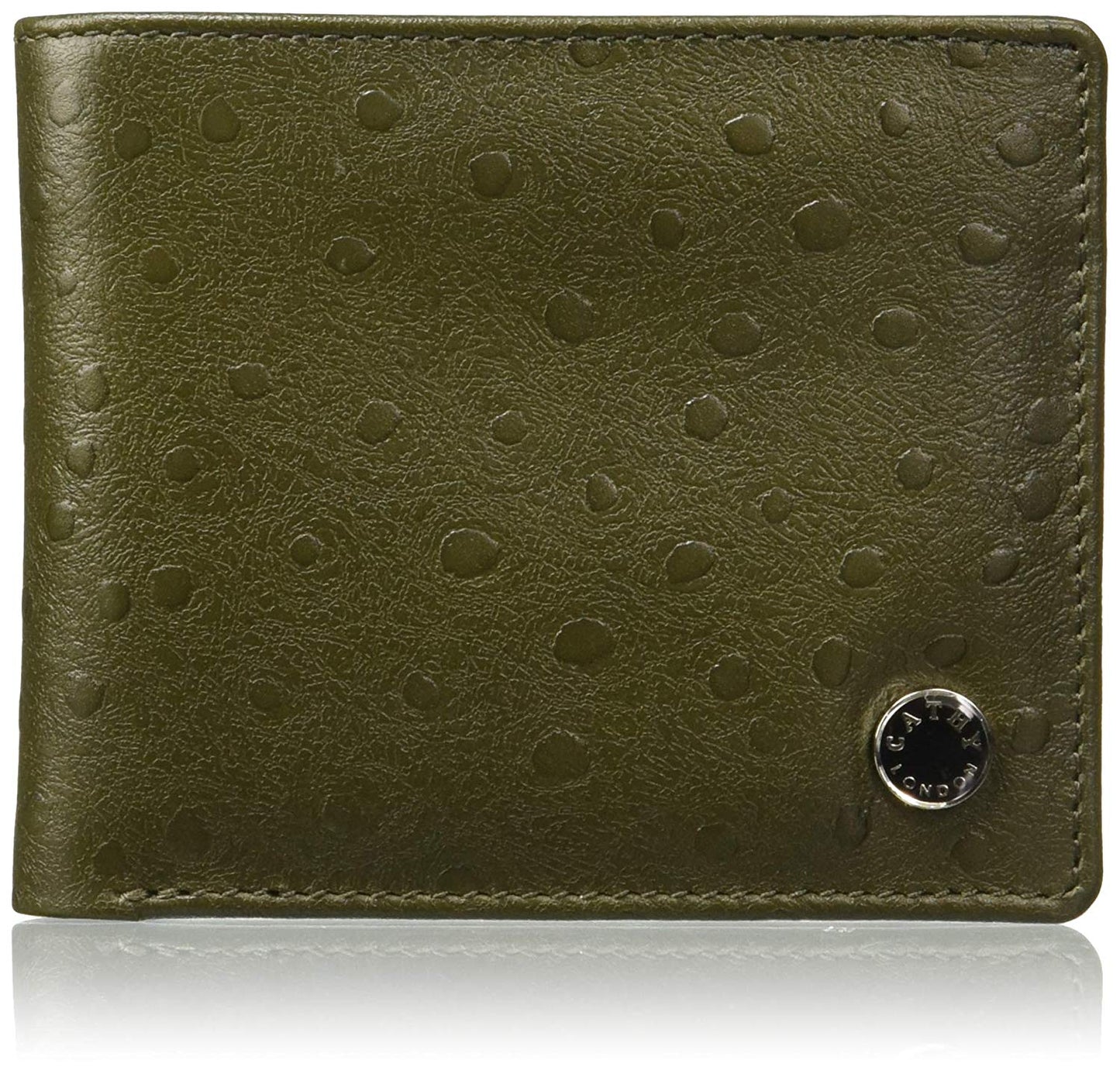 Olive Colour Bi-Fold Italian Leather Slim Wallet ( 6 Card Slot + 2 Hidden Compartment + Cash Compartment )