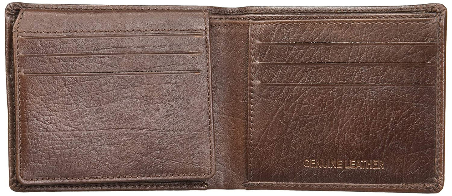 Brown Colour Bi-Fold Italian Leather Slim Wallet ( 9 Card Slot + 2 Hidden Compartment + 1 ID Slot )