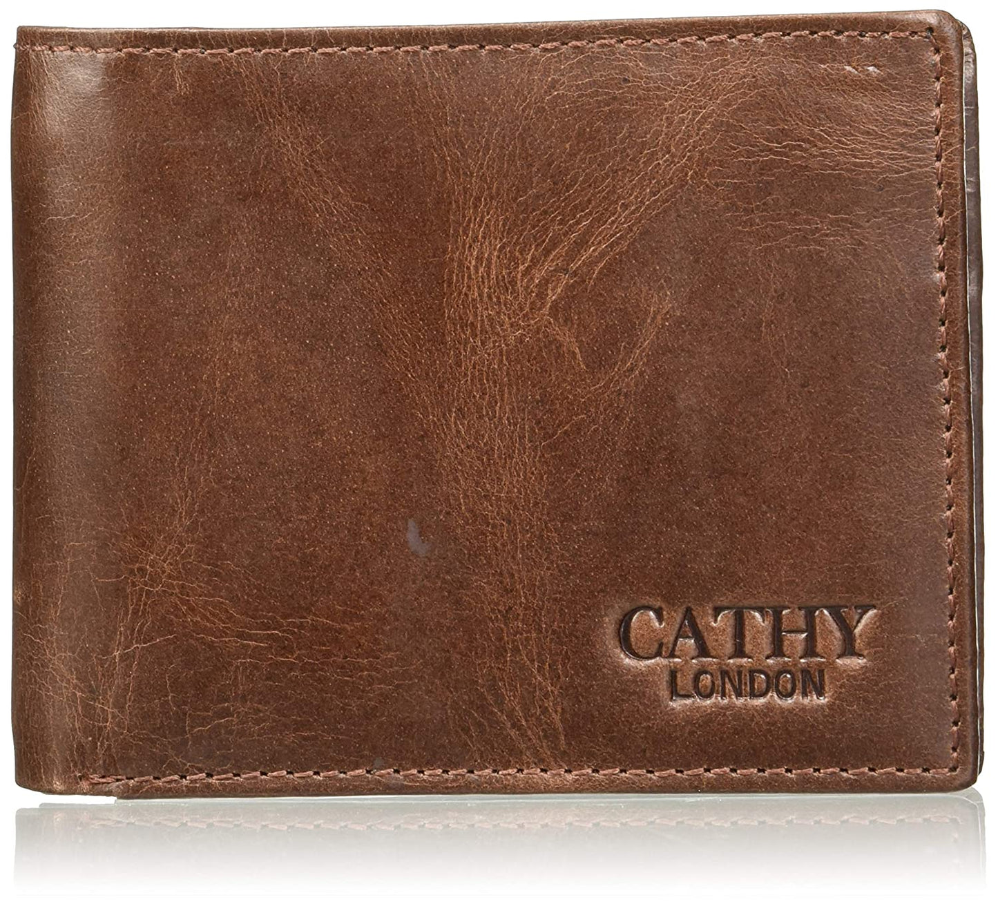 Brown Colour Bi-Fold Italian Leather Slim Wallet ( 6 Card Slot + 2 Hidden Compartment + 2 ID Slot )
