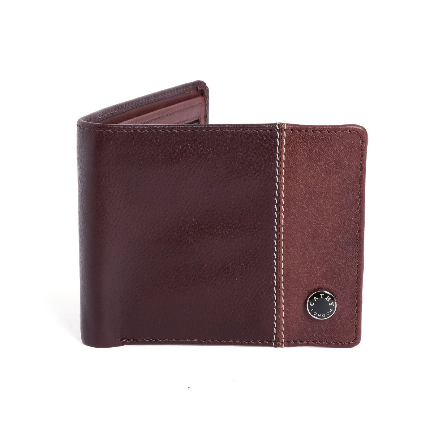 Brown Colour Bi-Fold Italian Leather Slim Wallet ( 3 Card Slot + Coin Pocket + Cash Compartment )