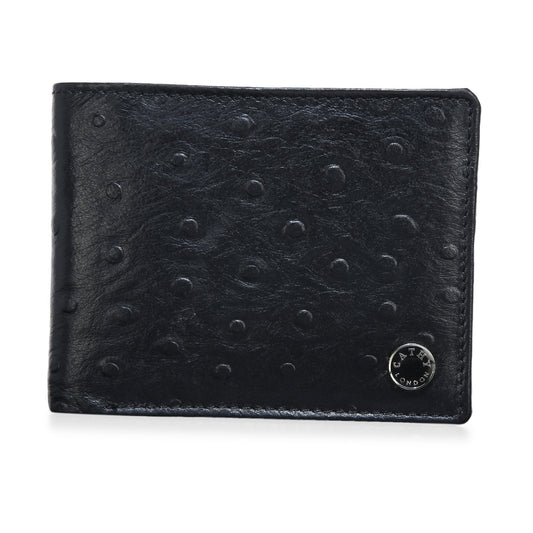 Black Colour Bi-Fold Italian Leather Slim Wallet ( 6 Card Slot + 2 Hidden Compartment + 1 ID Slot + Coin Pocket + Cash Compartment )