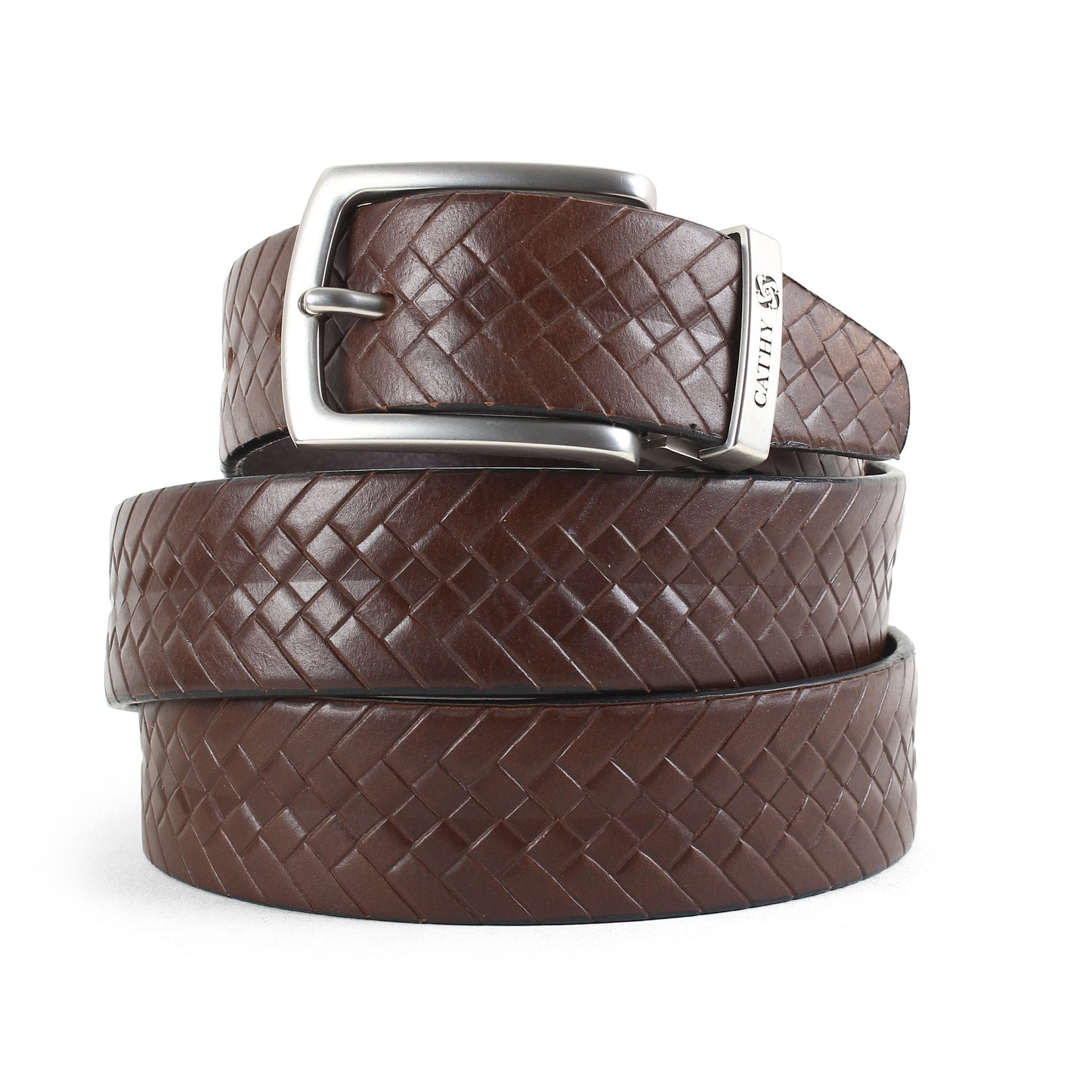 Men's Classic Dress Belt Top Grain Italian Leather with Metal Buckle