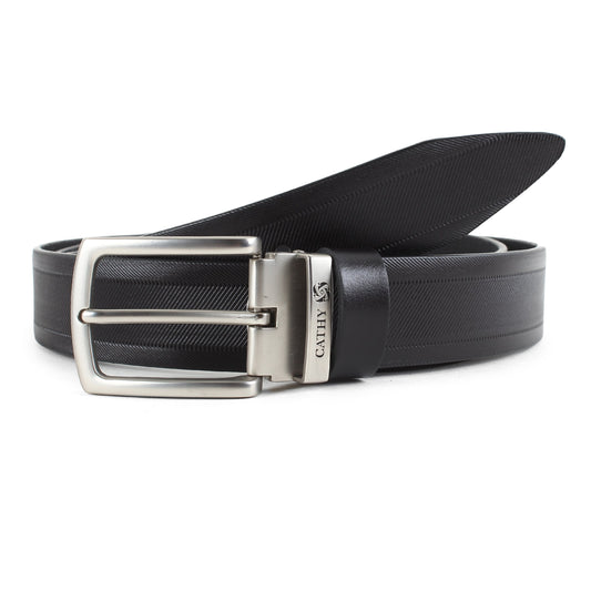Men's Classic Dress Belt Top Grain Italian Leather with Metal Buckle