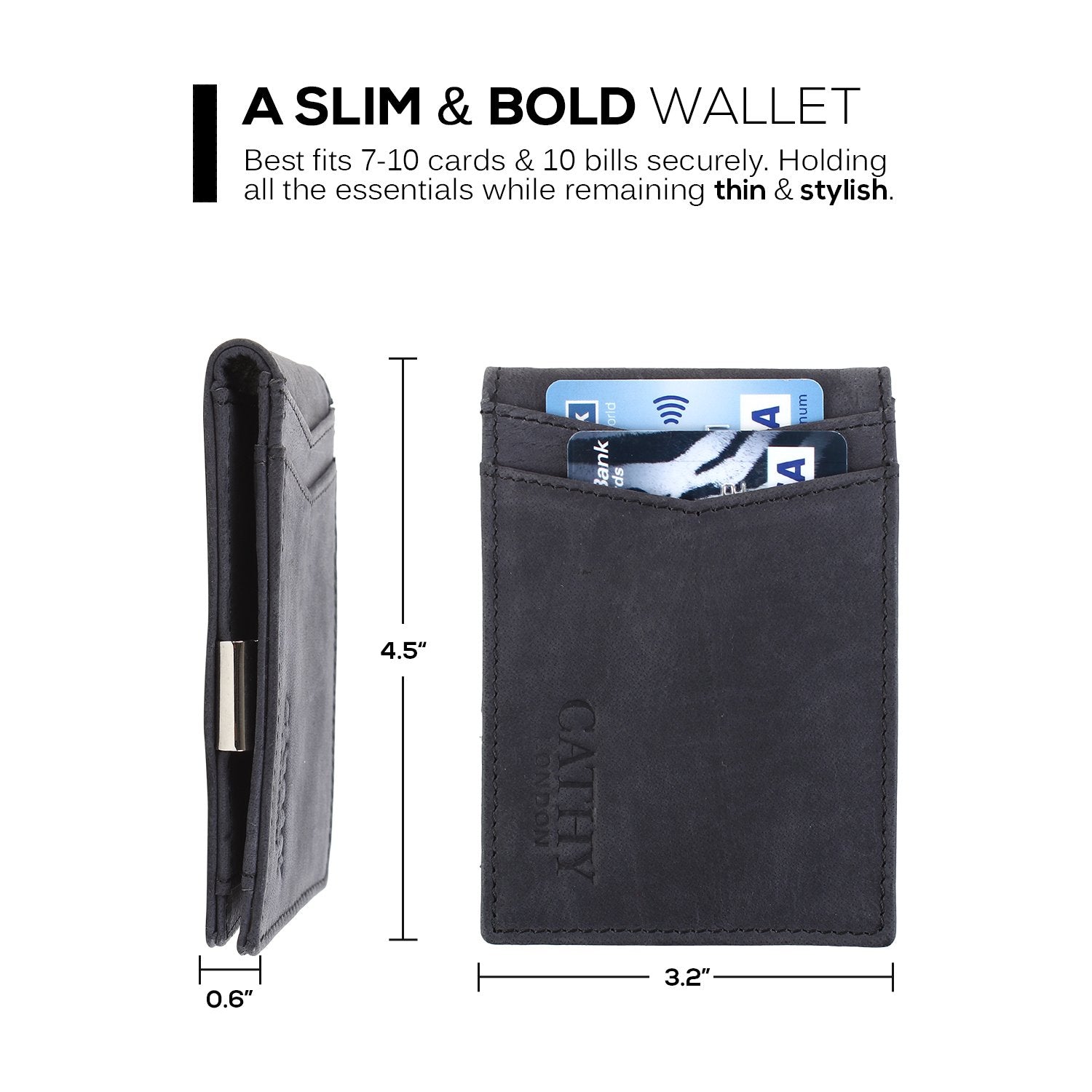 Buy USL Men's Money Clip Leather Bi-Fold Slim Wallet with Card