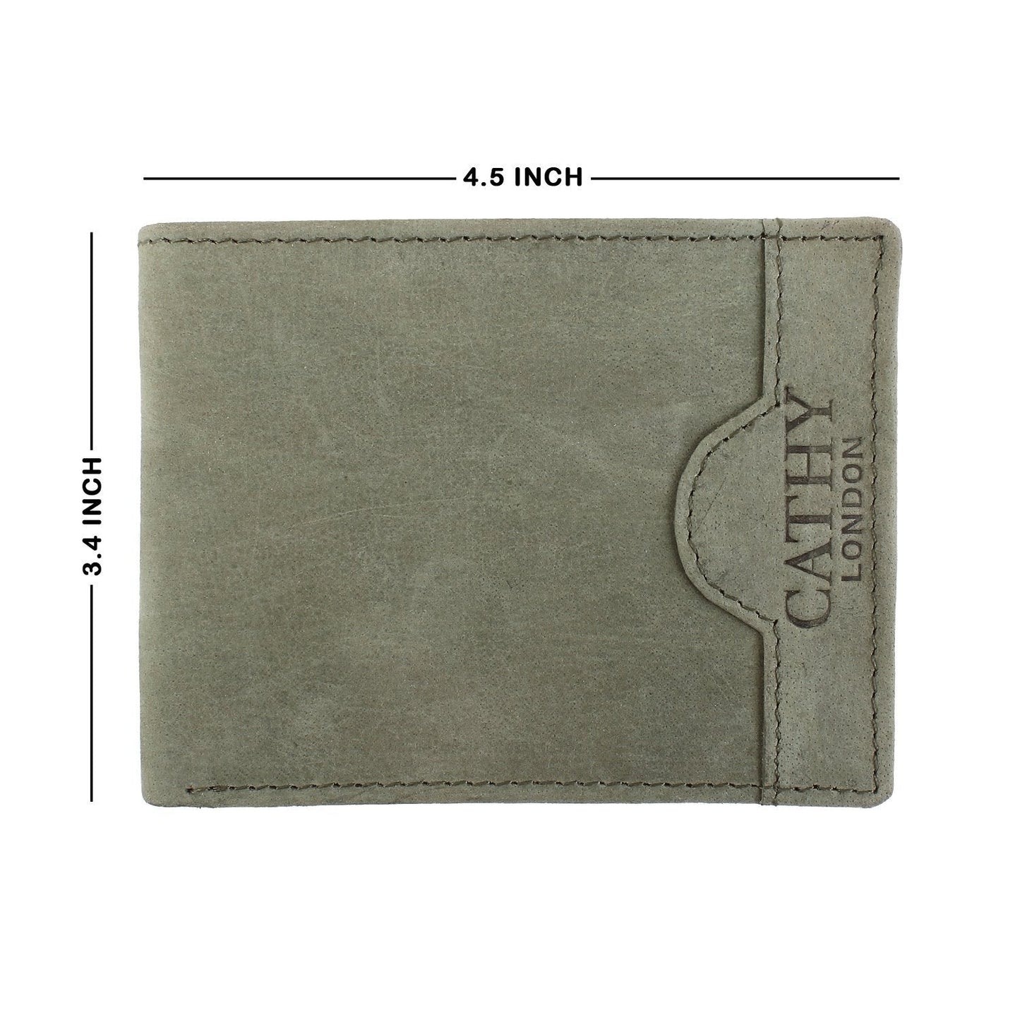 Olive Colour Bi-Fold Italian Leather Slim Wallet (8 Card Slot + 2 Hidden Compartment + 2 ID Slot + Cash Compartment )