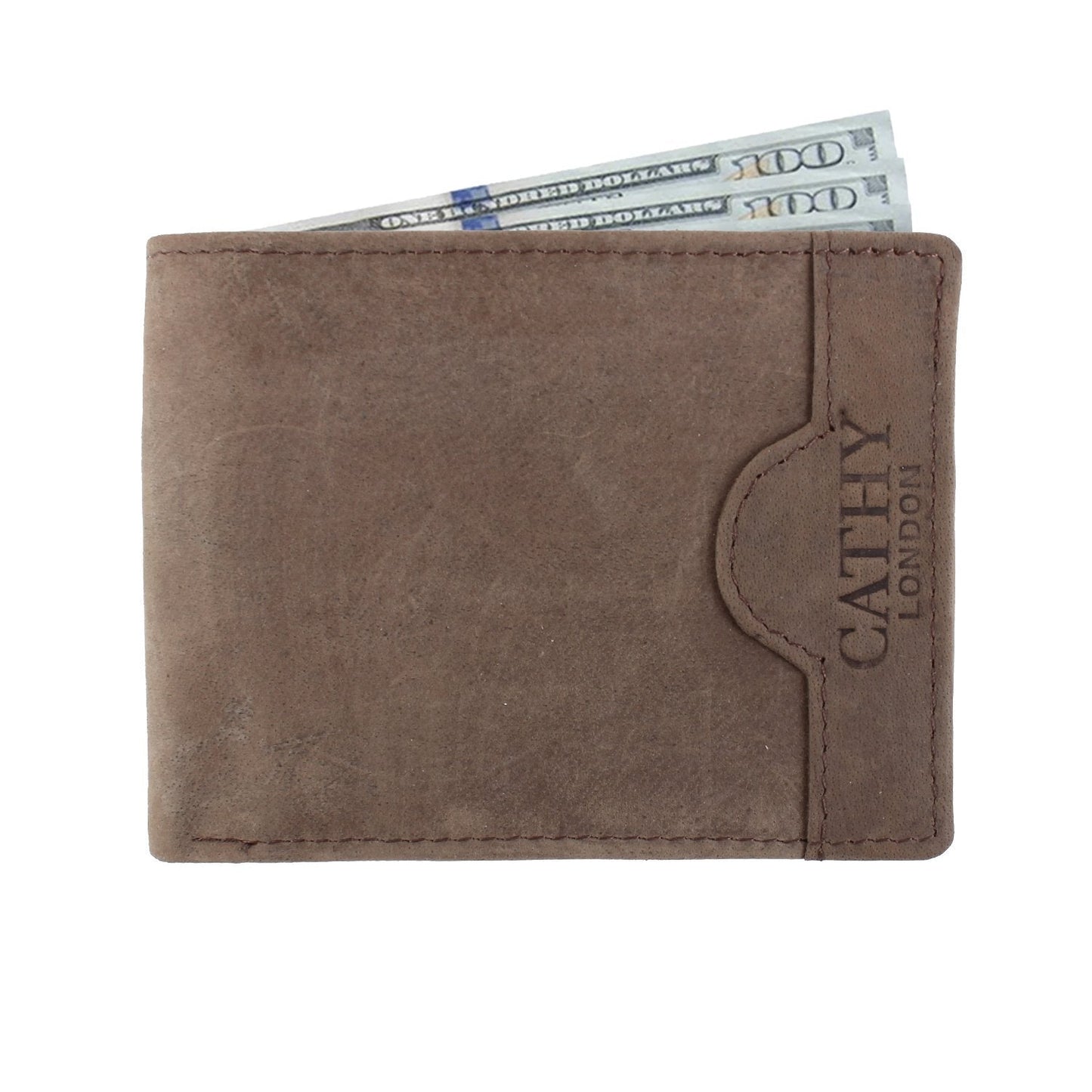 Brown Colour Bi-Fold Italian Leather Slim Wallet (8 Card Slot + 2 Hidden Compartment + 2 ID Slot + Cash Compartment )