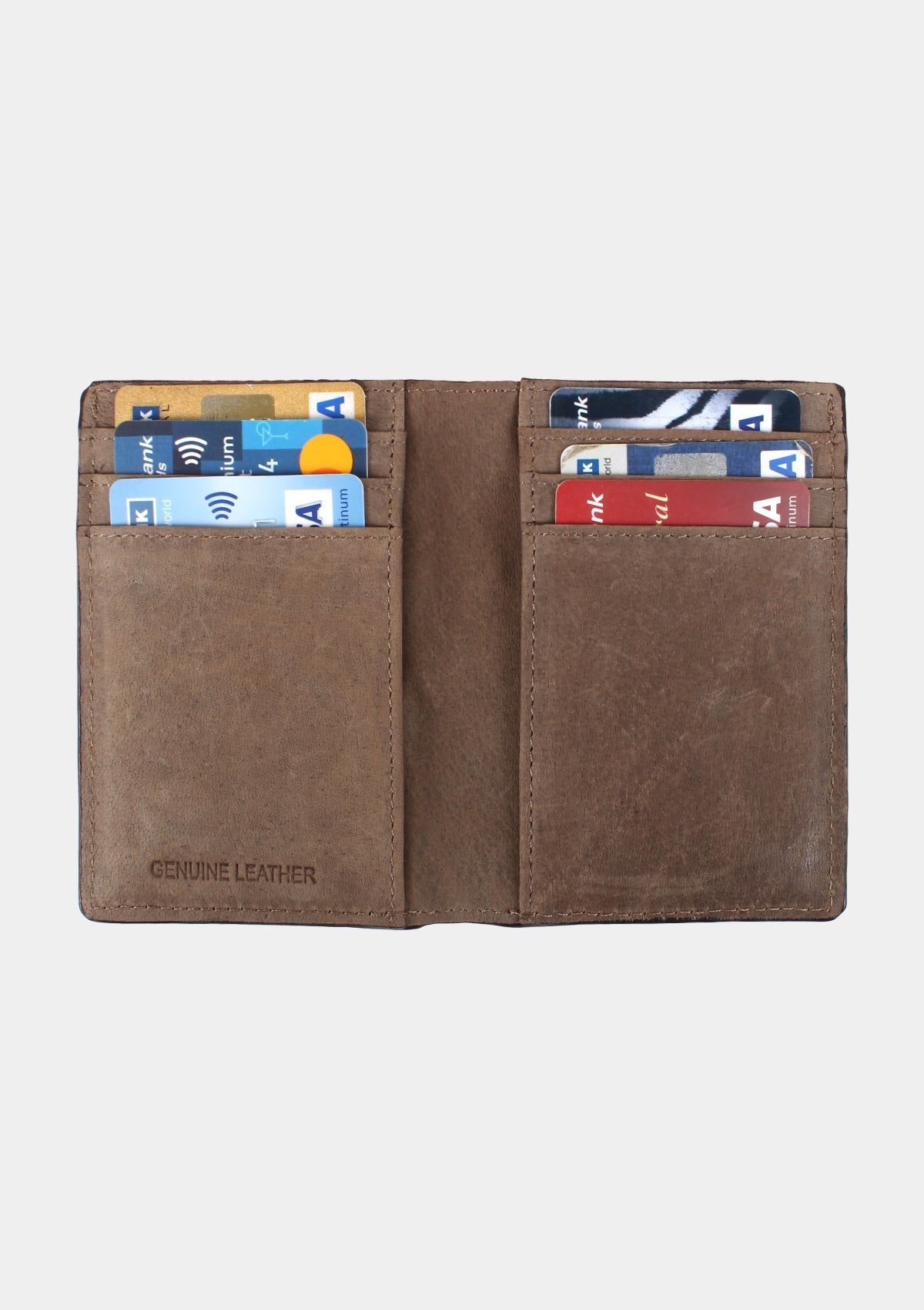 Brown Colour Bi-Fold Italian Leather Slim Wallet/Card Holder (9 Card Slot + 3 Hidden Compartment + 1 ID Slot + Cash Compartment)