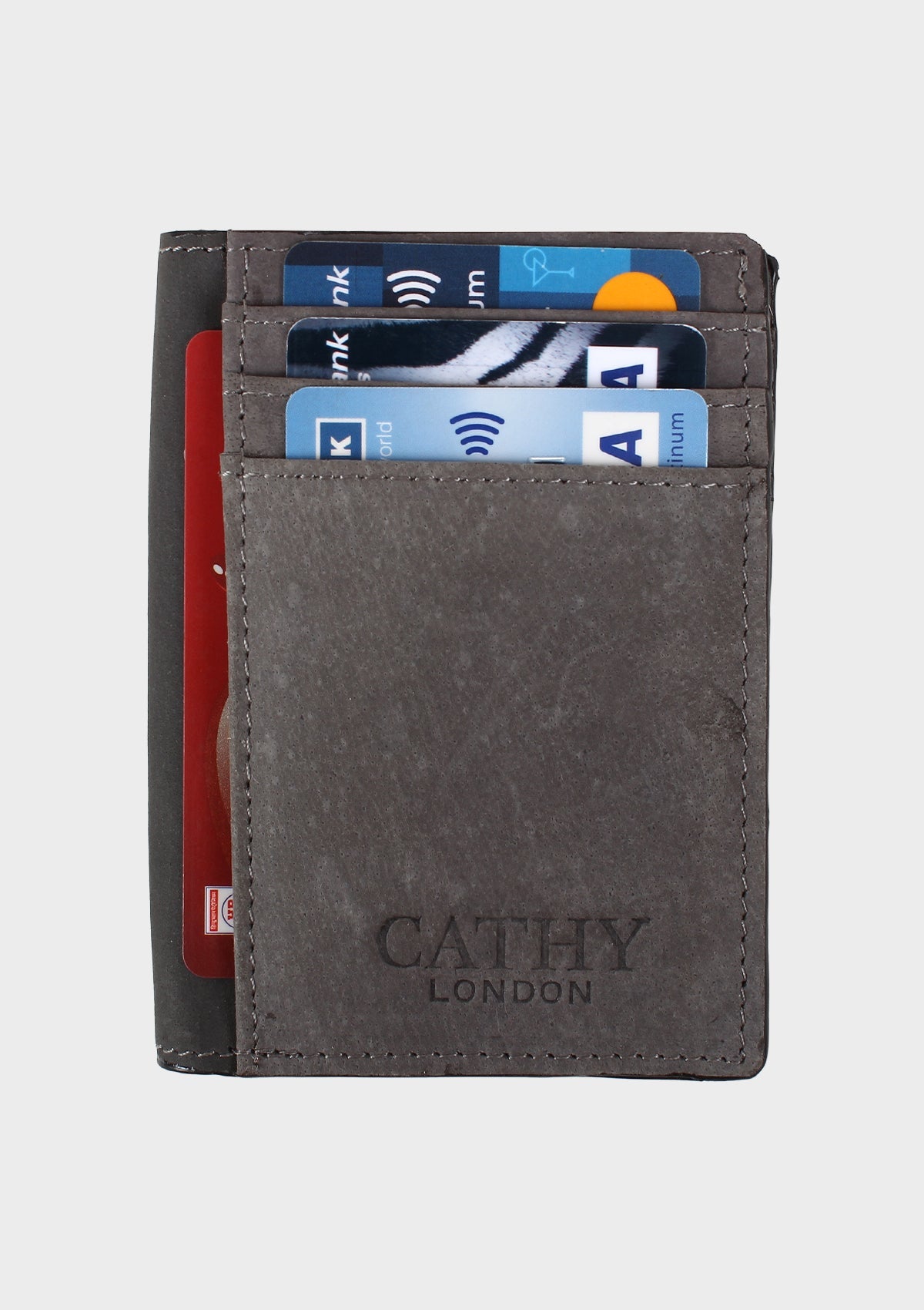 Black Colour Bi-Fold Italian Leather Card Holder/Slim Wallet (6 Card Slot + 2 ID Slot + Cash Compartment)
