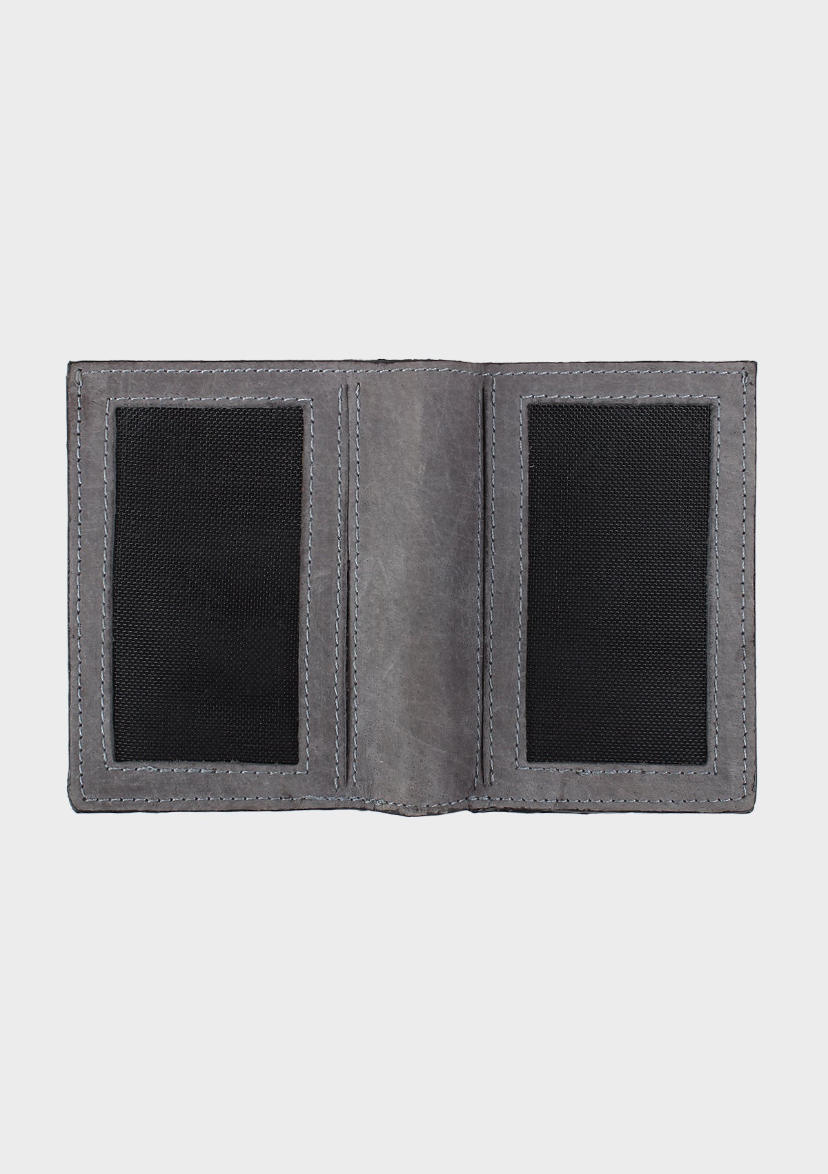 Grey Colour Bi-Fold Italian Leather Card Holder/Slim Wallet (6 Card Slot + 2 ID Slot + Cash Compartment)