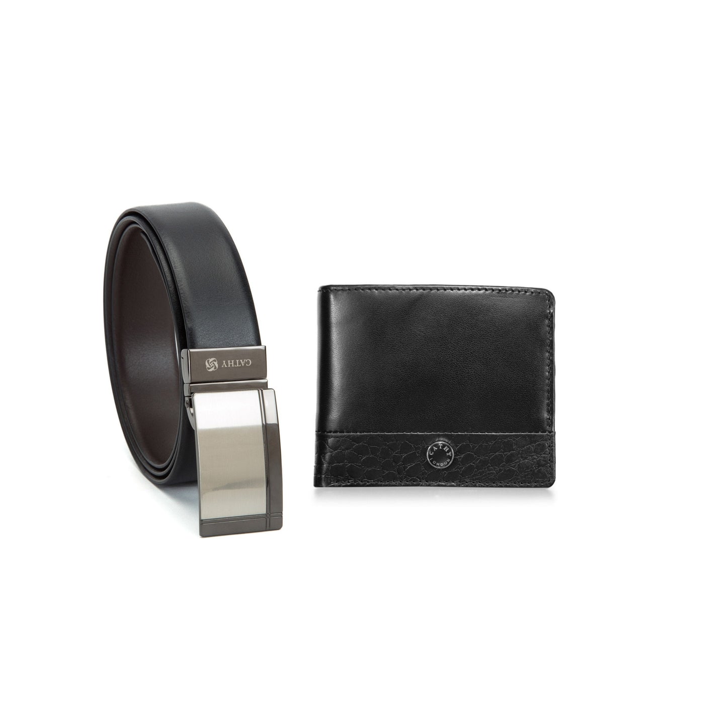 Cathy London  Men's Wallet With Reversible Belt Combo Pack ( GIFT BOX INCLUDED )