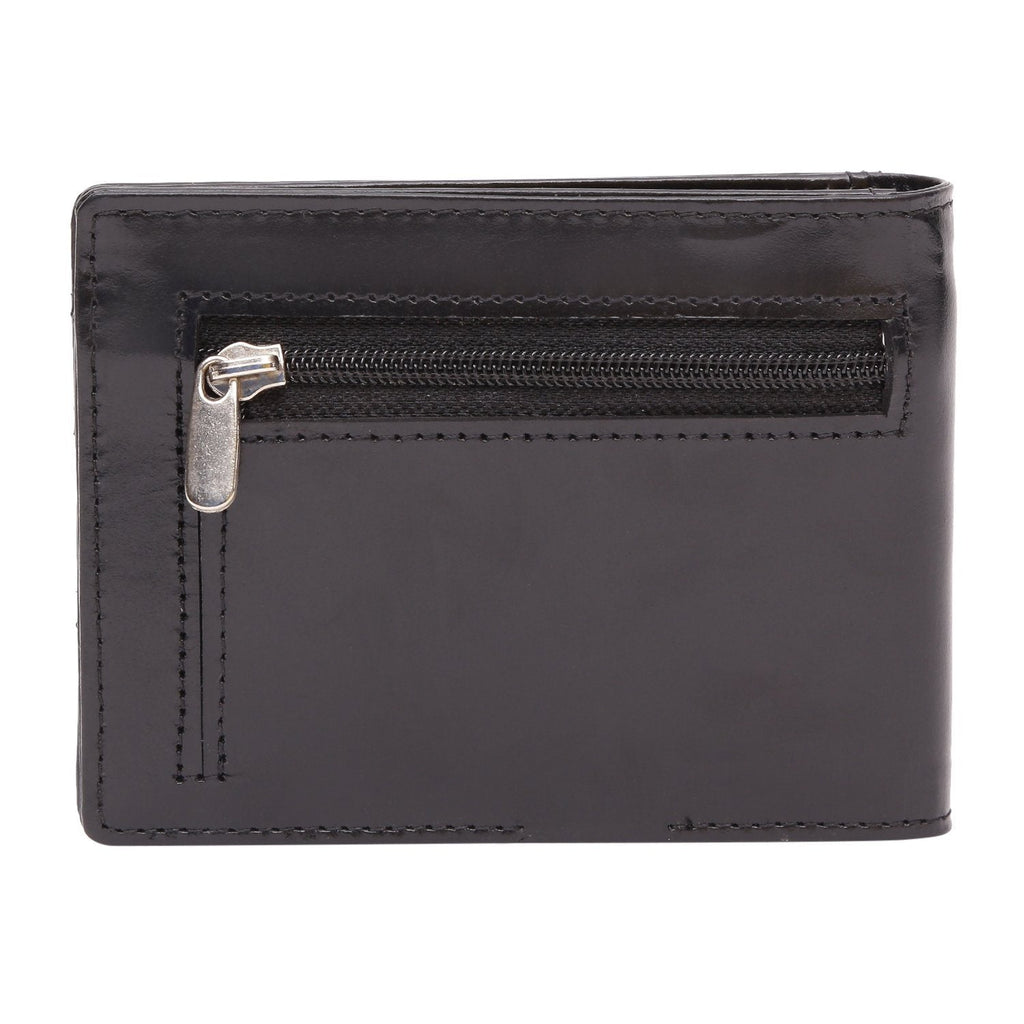 Black Colour Bi-Fold Italian Leather Money Clip Card Holder/Slim Wallet (9 Card Slot + Money Clip + Coin Pocket) Cathy London 