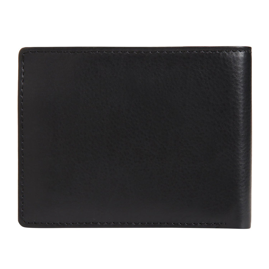 Black Colour Bi-Fold Italian Leather Slim Wallet (8 Card Slot + 2 Hidden Compartment + 1 ID Slot + Coin Pocket + Cash Compartment) Cathy London 