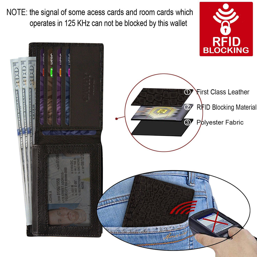 Black Colour Bi-Fold Italian Leather Slim Wallet ( 8 Card Slot + 2 ID Slot + 2 Hidden Compartment + Cash Compartment) Cathy London 