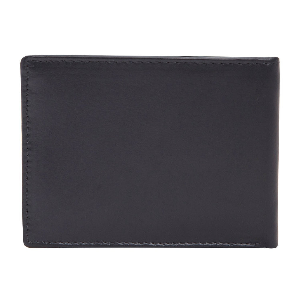 Black Colour Italian Leather Money Clip/Slim Wallet (7 Card Slot + Money Clip) Cathy London 