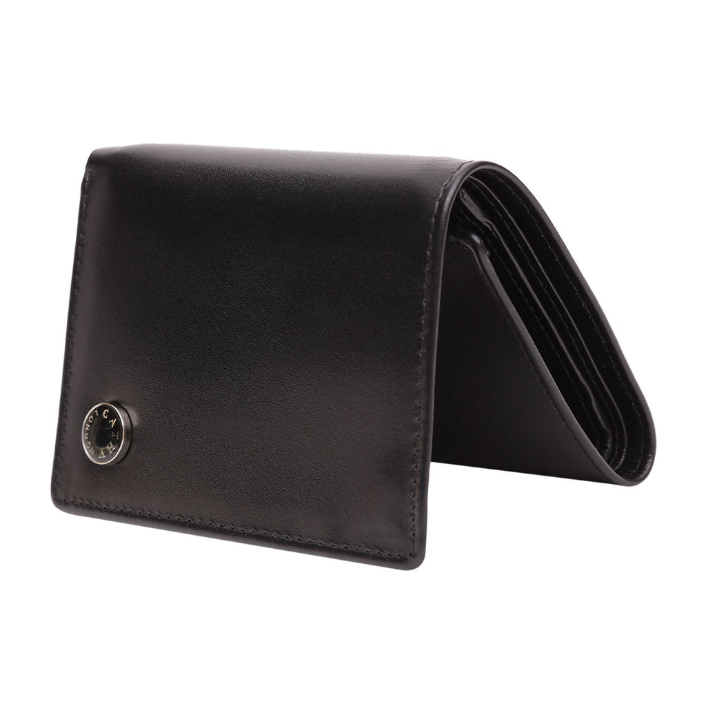 Black Colour Tri-Fold Italian Leather Slim Wallet (6 Card Slot +2 Hidden Compartment + 1 ID Slot + Cash Compartment) Cathy London 