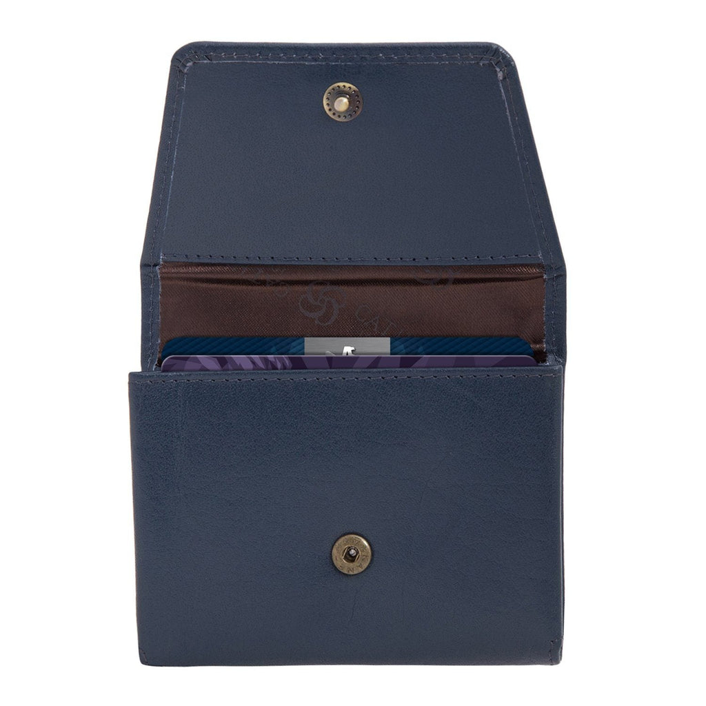 Blue Colour Italian Leather Card Holder/Slim Wallet (Holds Upto 16 Cards) Cathy London 