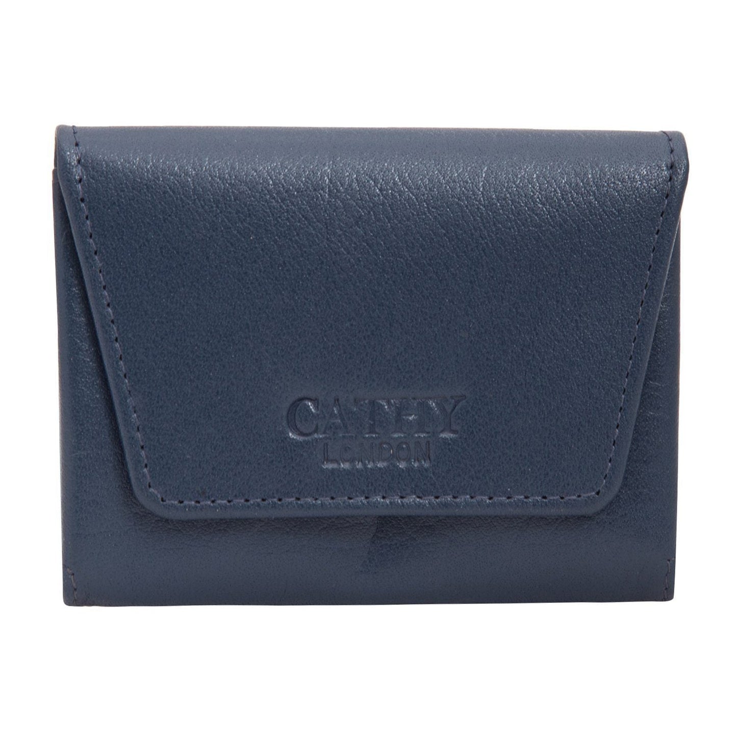 Blue Colour Italian Leather Card Holder/Slim Wallet (Holds Upto 16 Cards) Cathy London 
