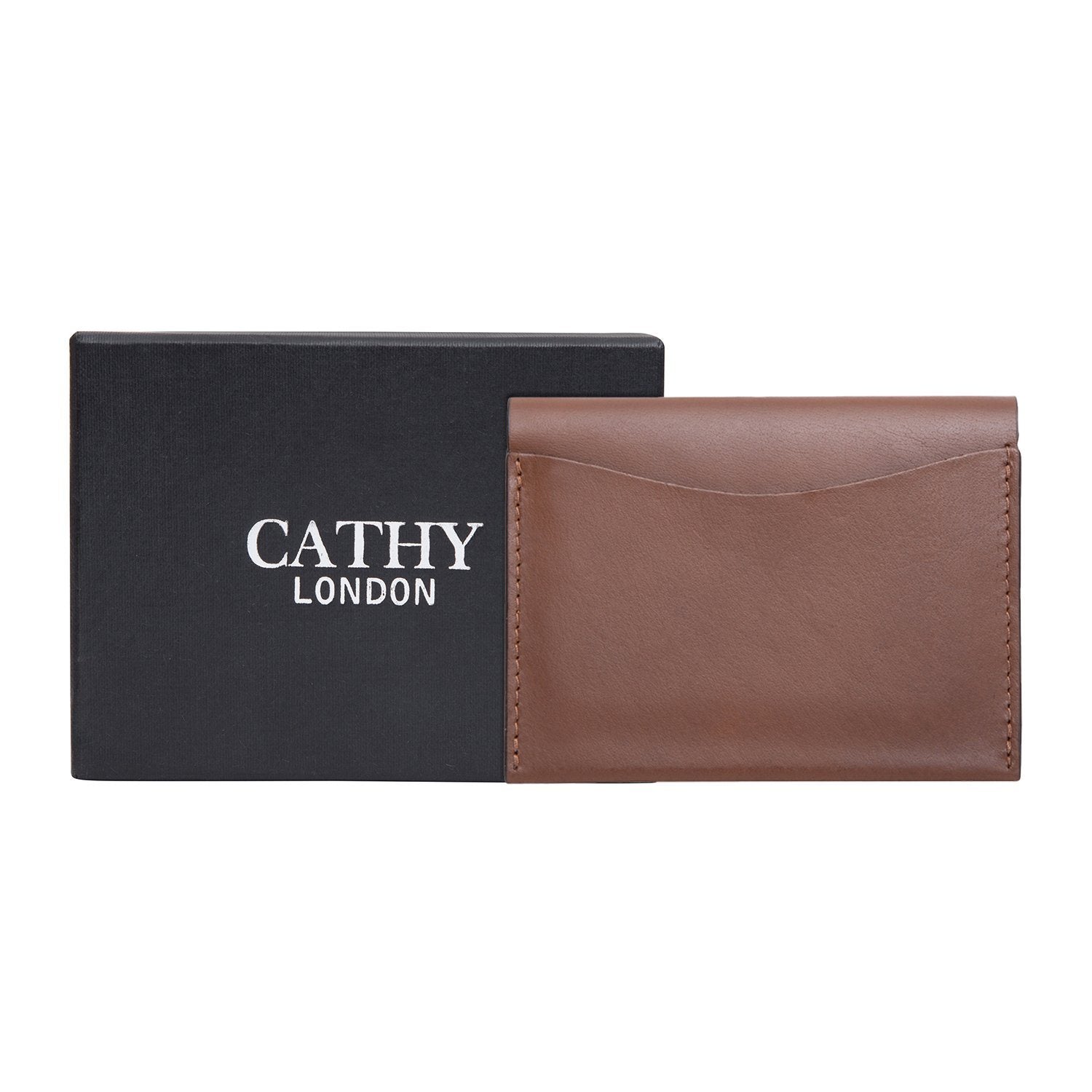 Brown Colour Bi-Fold Italian Leather Card Holder/Slim Wallet (Holds Upto 16+ Cards) Cathy London 