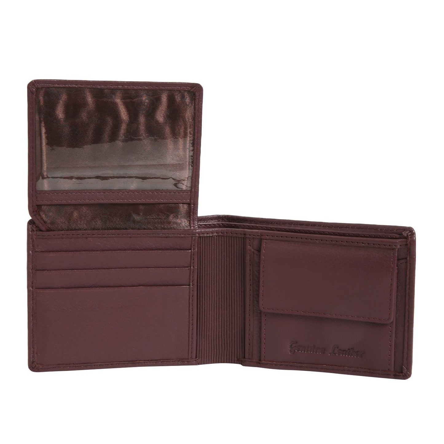 Brown Colour Bi-Fold Italian Leather Slim Wallet (8 Card Slot + 2 Hidden Compartment + 1 ID Slot + Coin Pocket + Cash Compartment) Cathy London 