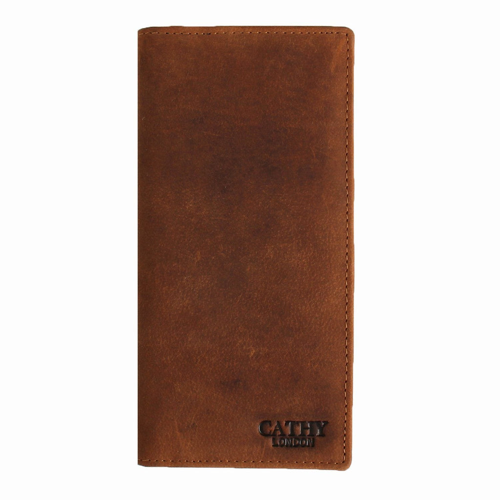 Brown Colour Italian Leather Long Wallet/Card Holder for Men & Woman (12 Card Slot + 1 ID Slot + Cash Compartment) Cathy London 