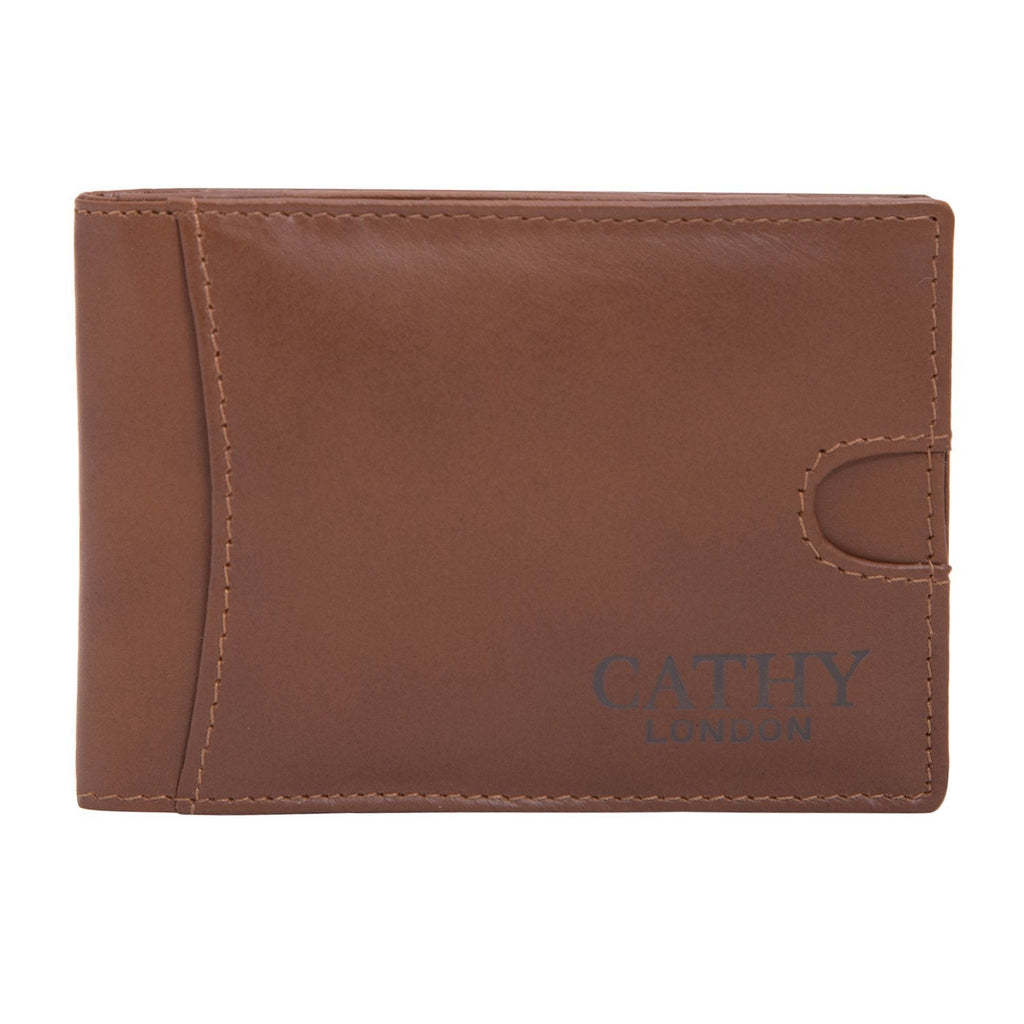 Brown Colour Italian Leather Money Clip/Slim Wallet (7 Card Slot + Money Clip) Cathy London 