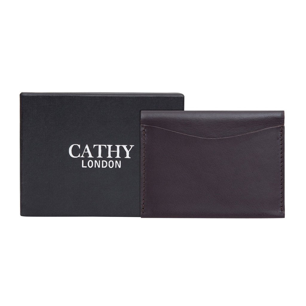 Coffee Colour Bi-Fold Italian Leather Slim Wallet/Card Holder (Holds Upto 16+ Cards) Cathy London 