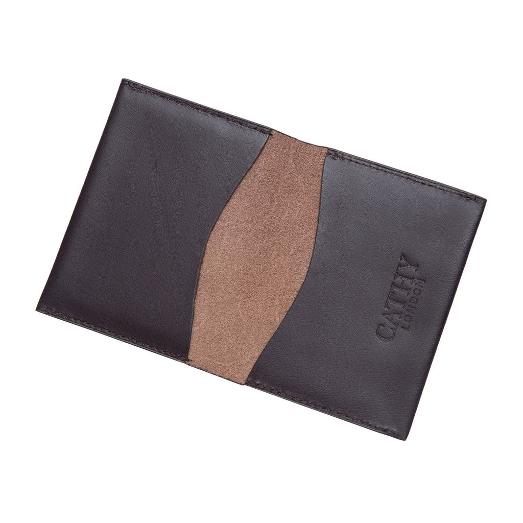 Coffee Colour Bi-Fold Italian Leather Slim Wallet/Card Holder (Holds Upto 16+ Cards) Cathy London 