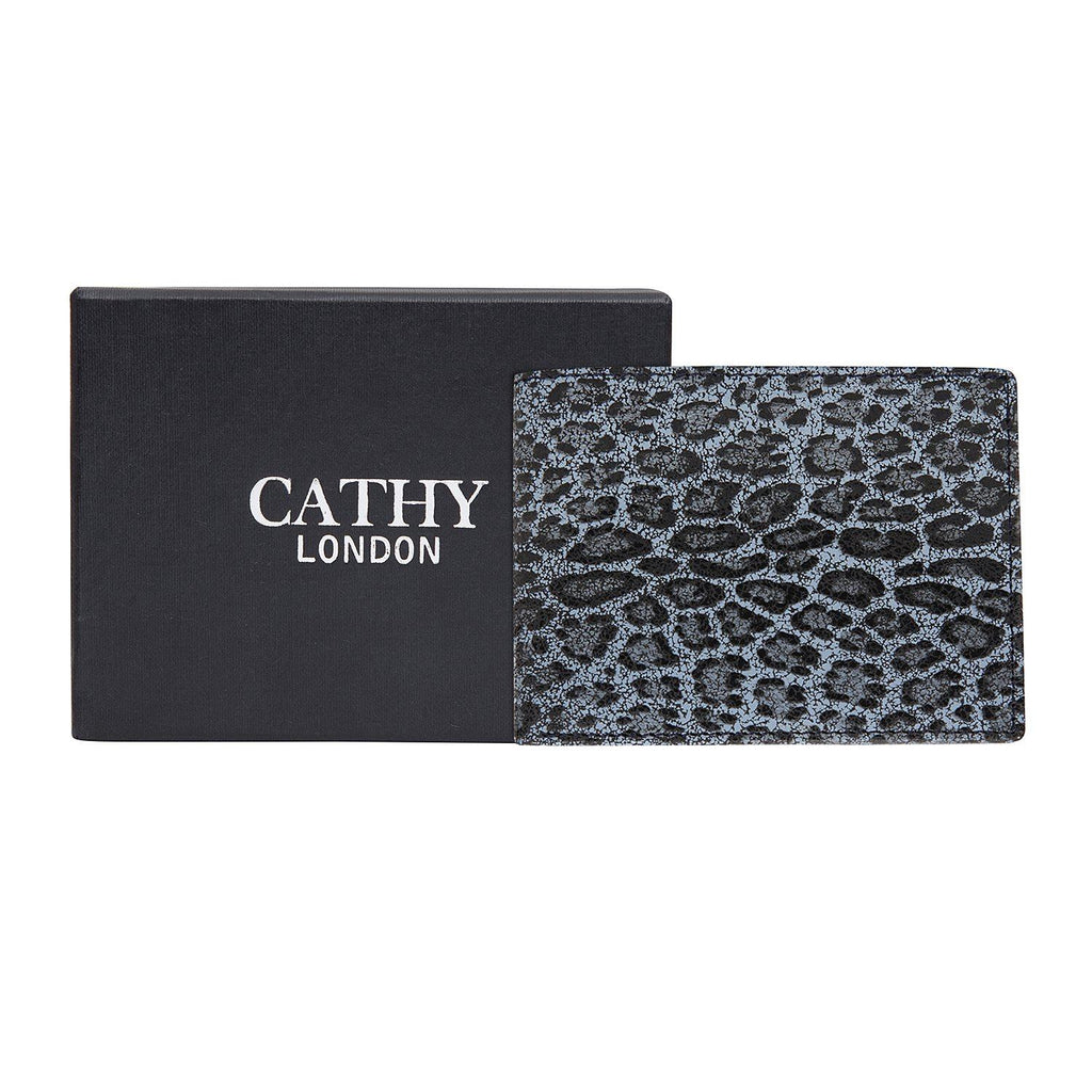 Grey Colour Bi-Fold Italian Leather Slim Wallet ( 8 Card Slot + 2 ID Slot + 2 Hidden Compartment + Cash Compartment) Cathy London 