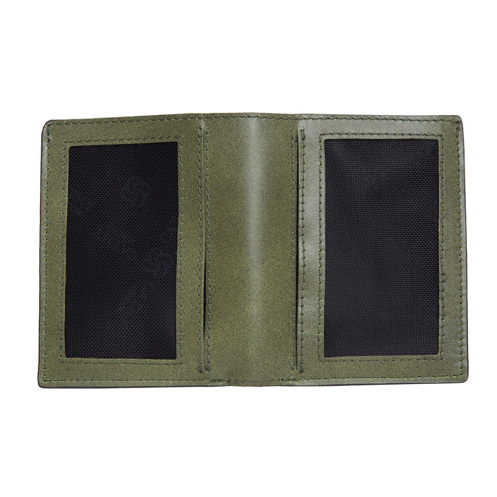 Olive Colour Bi-Fold Italian Leather Slim Wallet/Card Holder (6 Card Slot + 2 ID Slot + Cash Compartment) Cathy London 