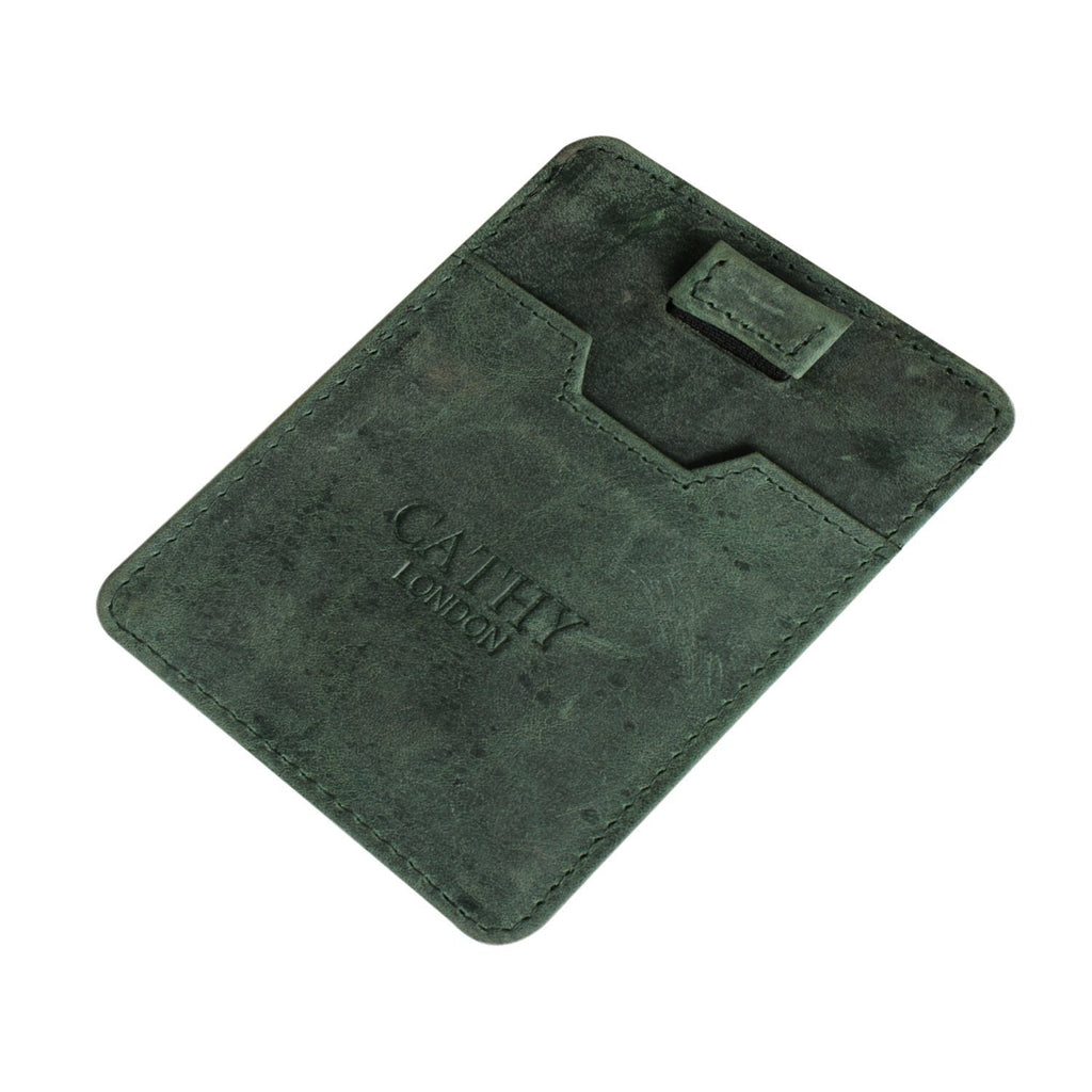 Olive Colour Italian Leather Slim Wallet/Card Holder ( Holds Upto 5 Cards + Cash Compartment) Cathy London 