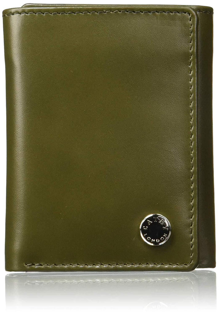 Olive Colour Tri-Fold Italian Leather Slim Wallet (6 Card Slot +2 Hidden Compartment + 1 ID Slot + Cash Compartment) Cathy London 