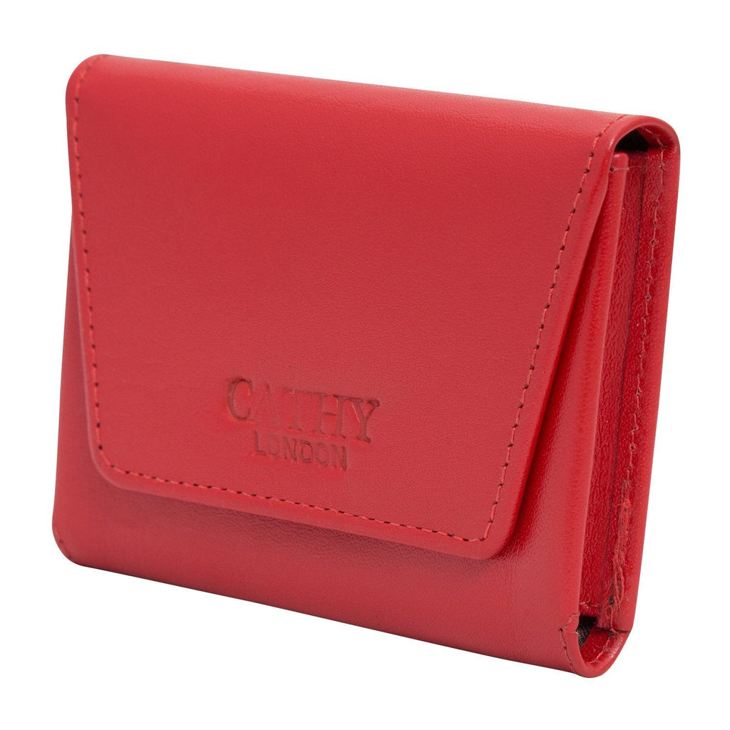Red Colour Italian Leather Card Holder/Slim Wallet (Holds Upto 16 Cards) Cathy London 
